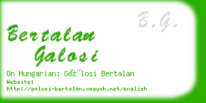 bertalan galosi business card